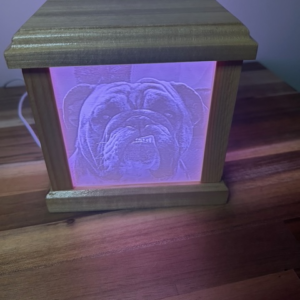 Lighted Pet Memorial Lithophane Box